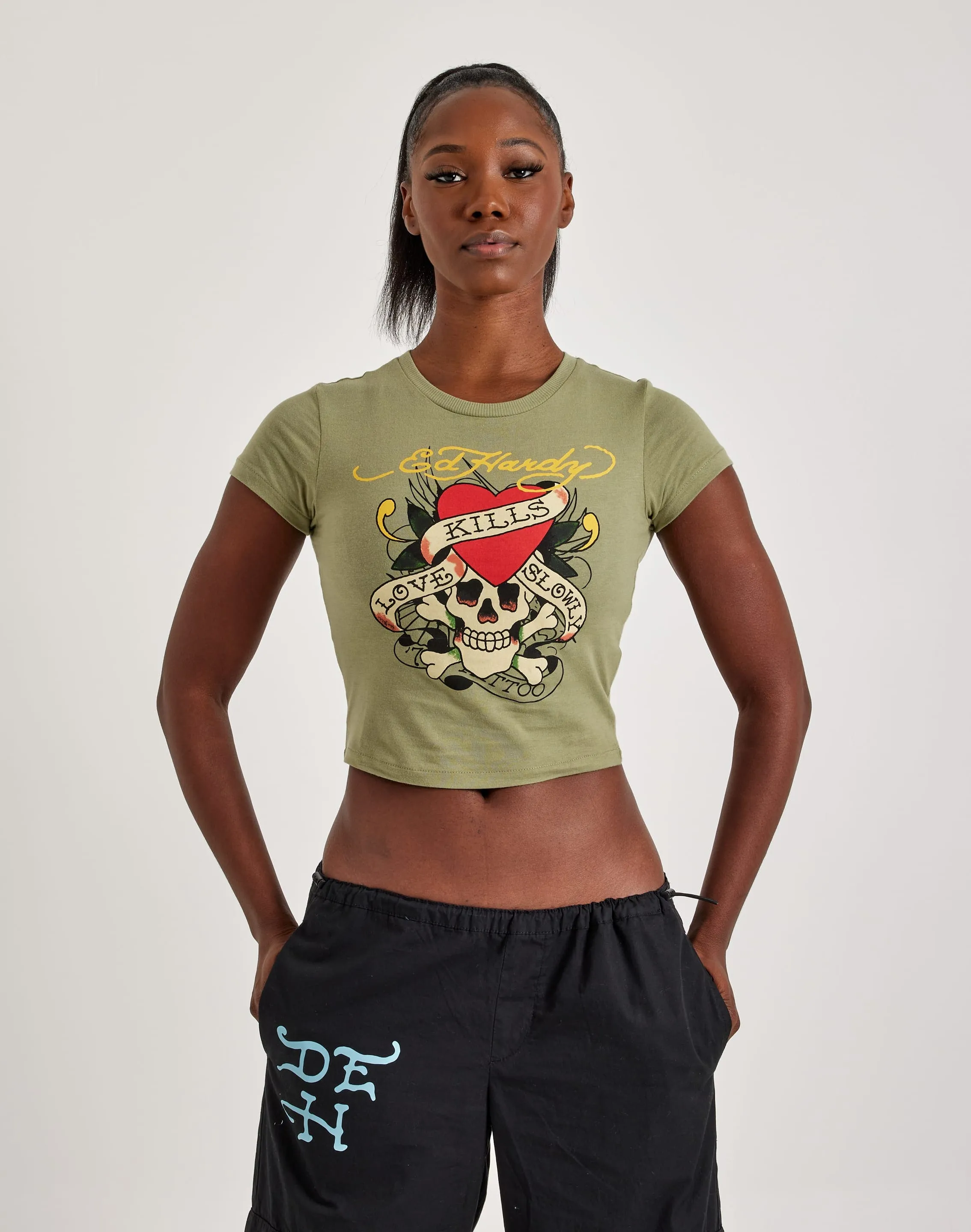 Ed Hardy Love Kills Slowly Skull Baby Tee Preppy style items Fashion photography