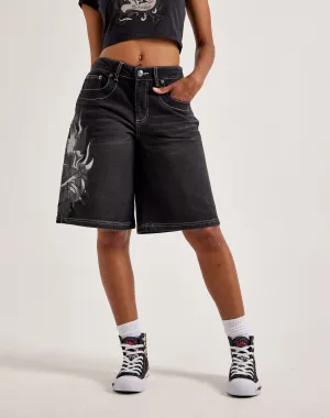 Ed Hardy Sacred Heart Denim Shorts Evening wear Online fashion shopping