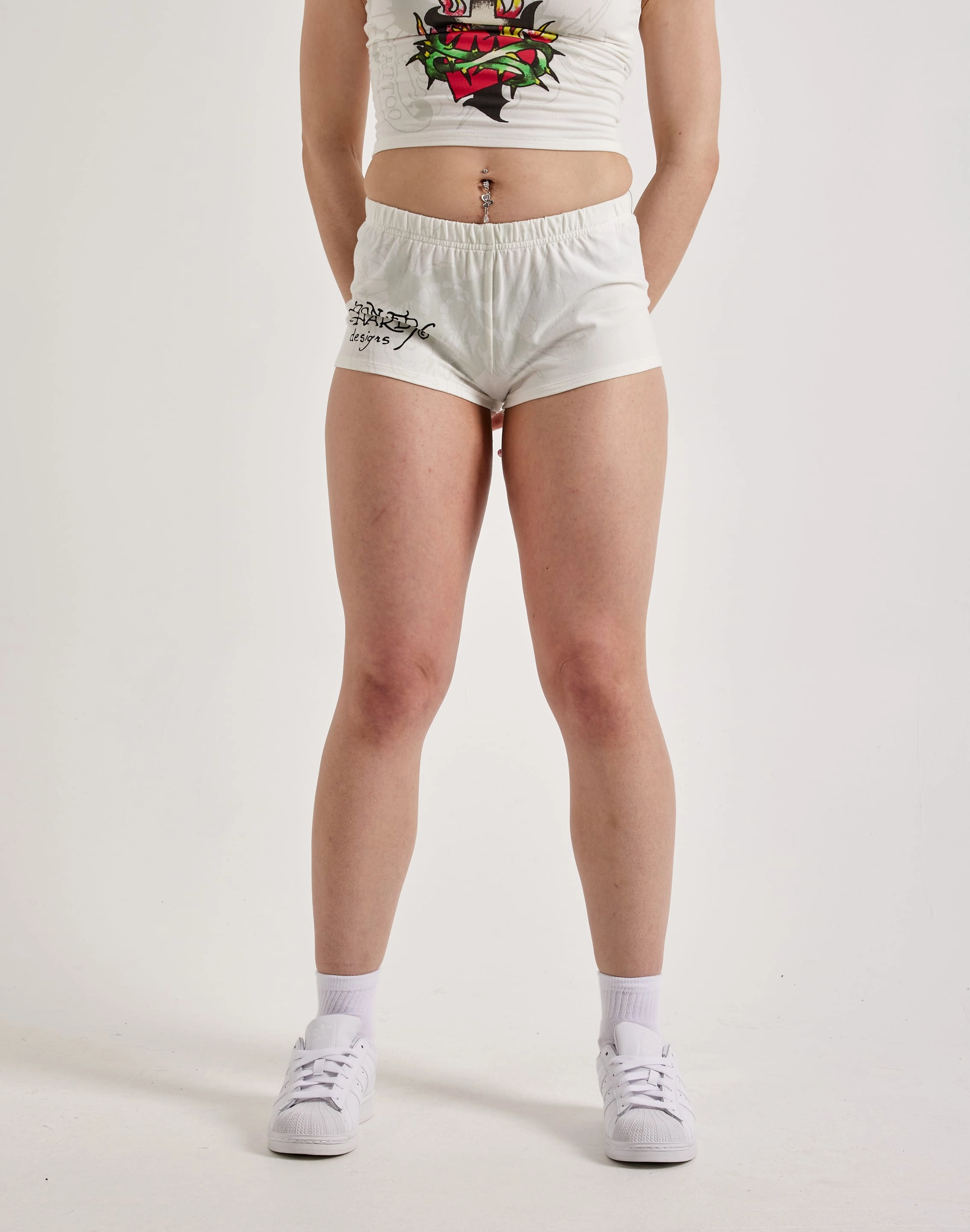 Fashion trends Ed Hardy Cross Heart Booty Shorts Fashion essentials
