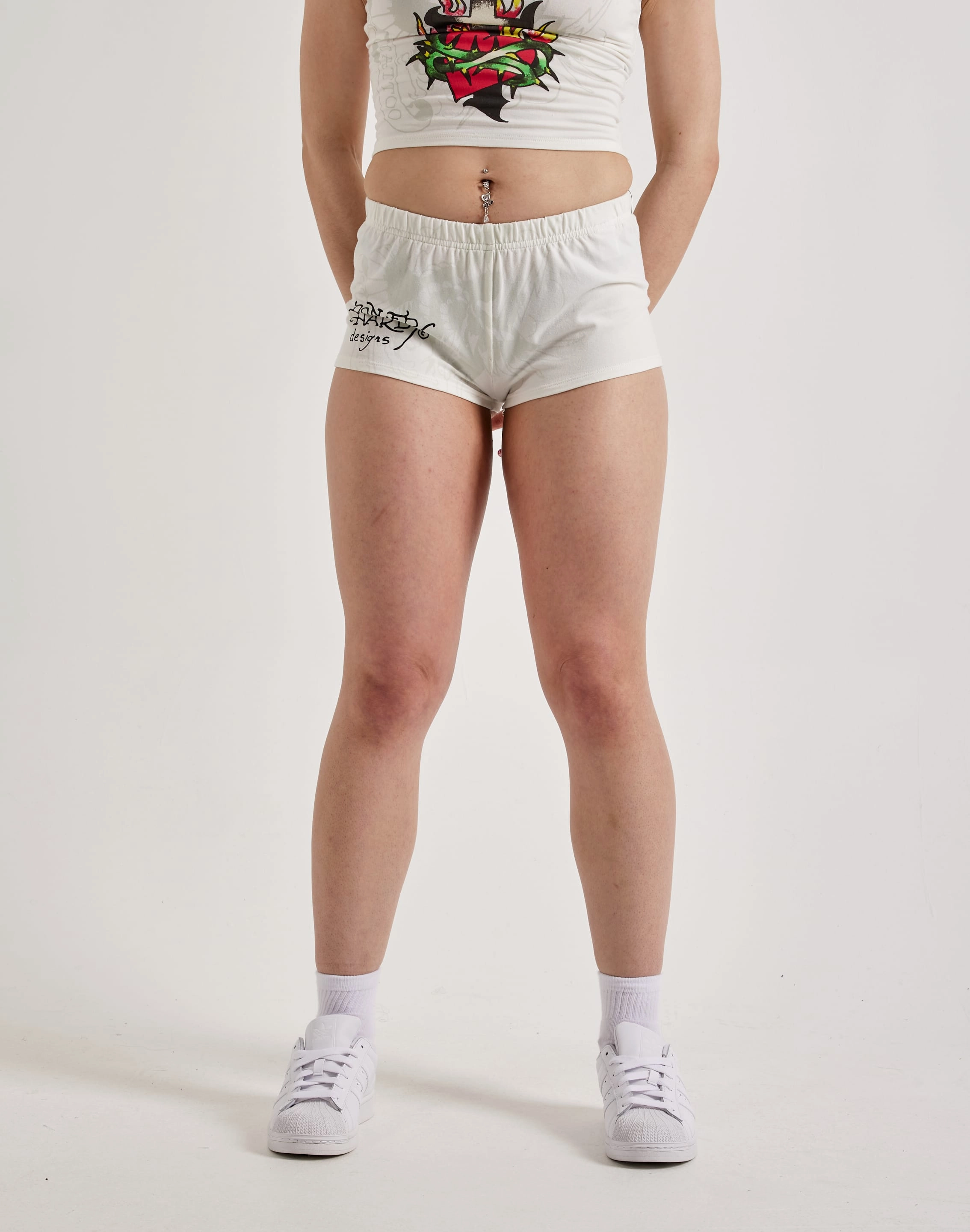 Ed Hardy Cross Heart Booty Shorts Street fashion Formal wear selections