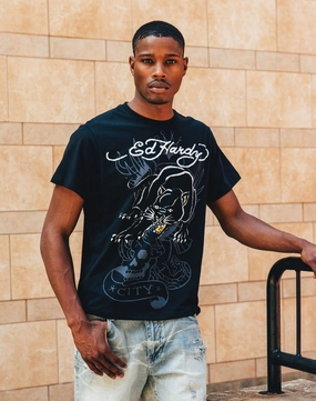 Ed Hardy Crouching Panther Tee Fashionable options Linen - crafted fashion