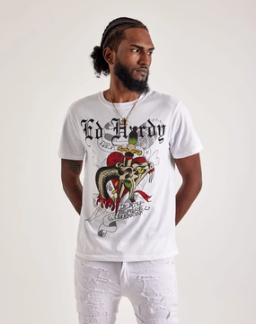 Ed Hardy Dagger Snake Rhinestone Tee Beaded fashion items Recycled fashion materials