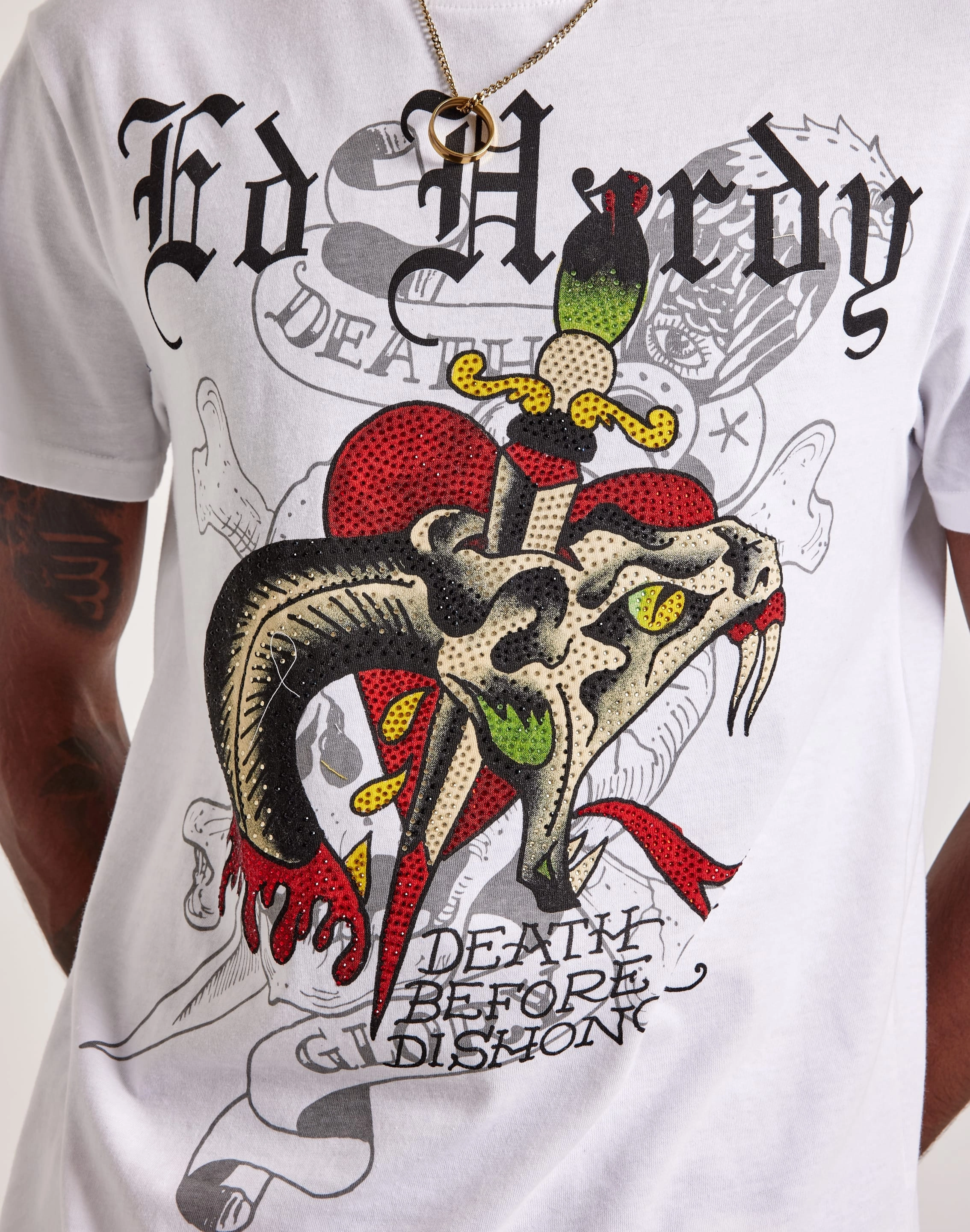 Ed Hardy Dagger Snake Rhinestone Tee Beaded fashion items