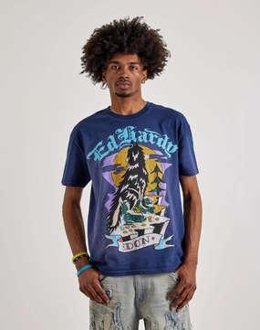 Ed Hardy  Don Wolf Short Sleeve Boxy Tee Fashionable options Formal wear selections
