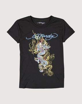 Ed Hardy Dragon Black Tee Bohemian style items Fashion photography