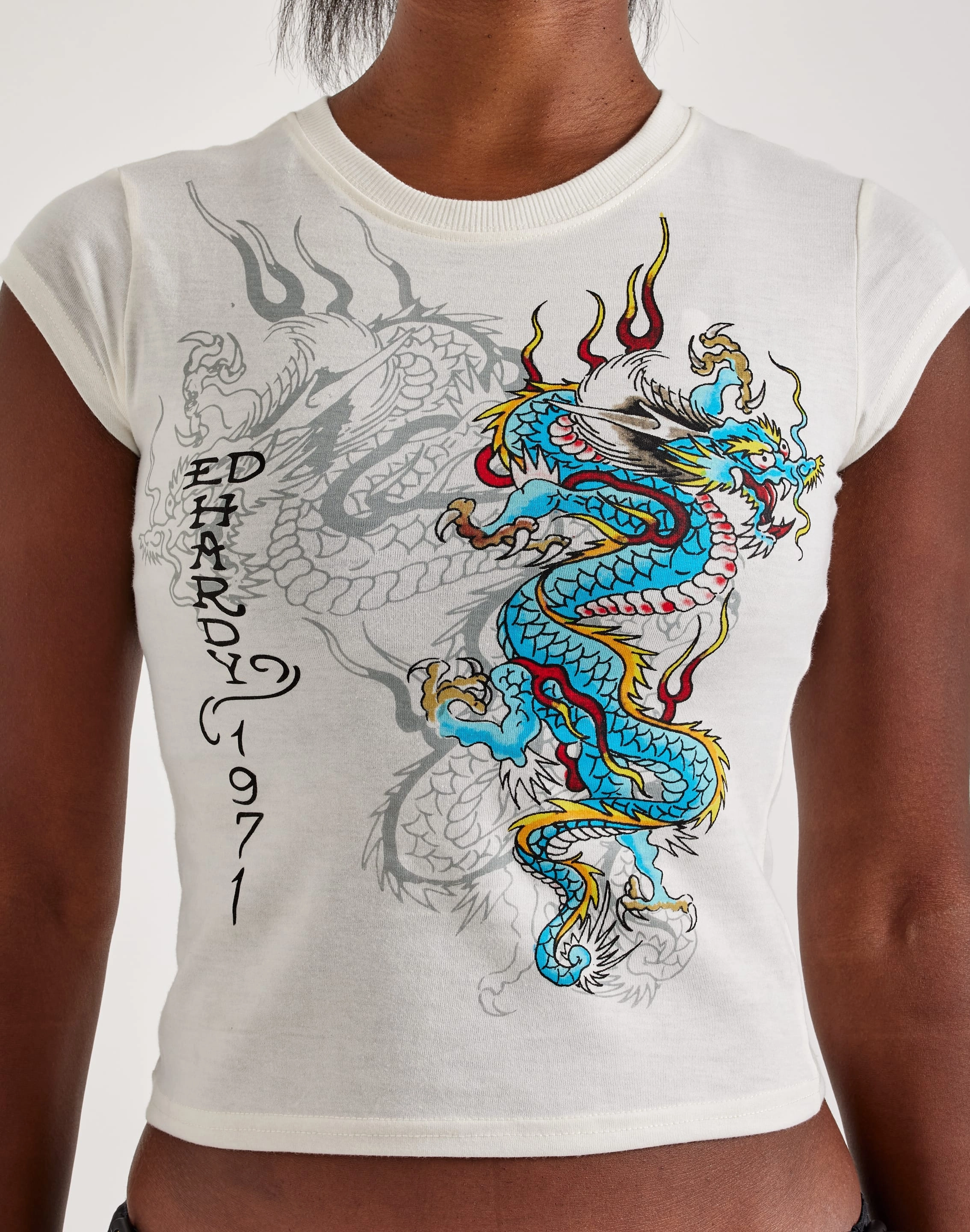 Ed Hardy Dragon Cap Sleeve Tee Fashion technology