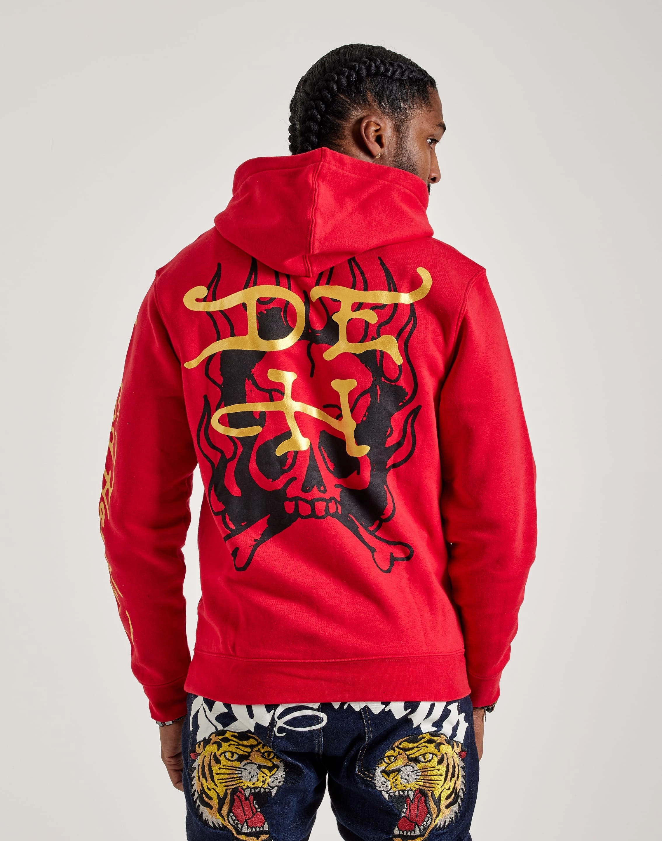 Ed Hardy Dragon Hoodie Leather - material fashion