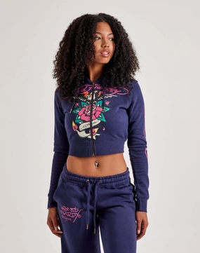Ed Hardy Eagle Rose Full-Zip Fleece Hoodie Preppy style items Fashion labels