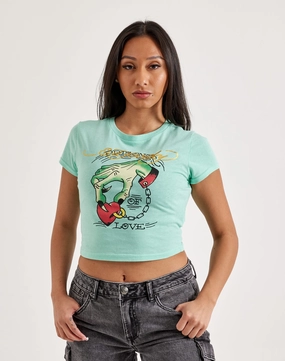 Ed Hardy Heart Hand Baby Tee Formal wear selections Fashion trends by region