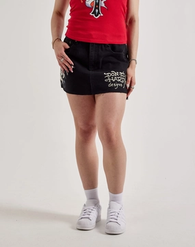 Ed Hardy Skull Denim Skirt Denim products Athleisure fashion