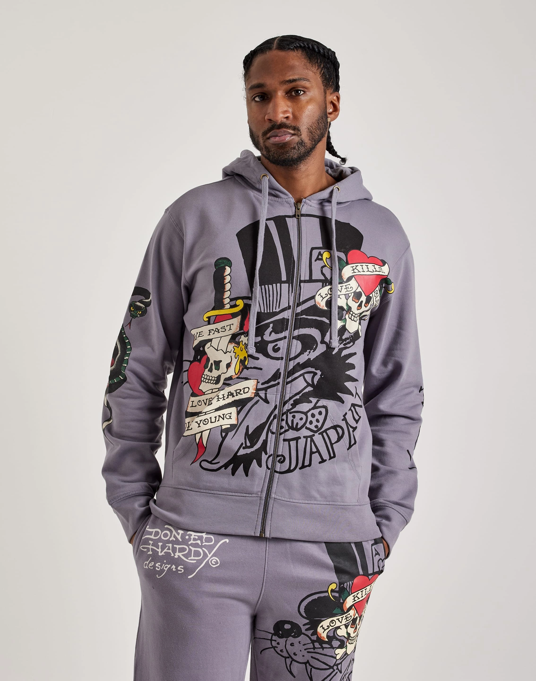 Ed Hardy Skull Full-Zip Hoodie Seasonal wear Fashion photography