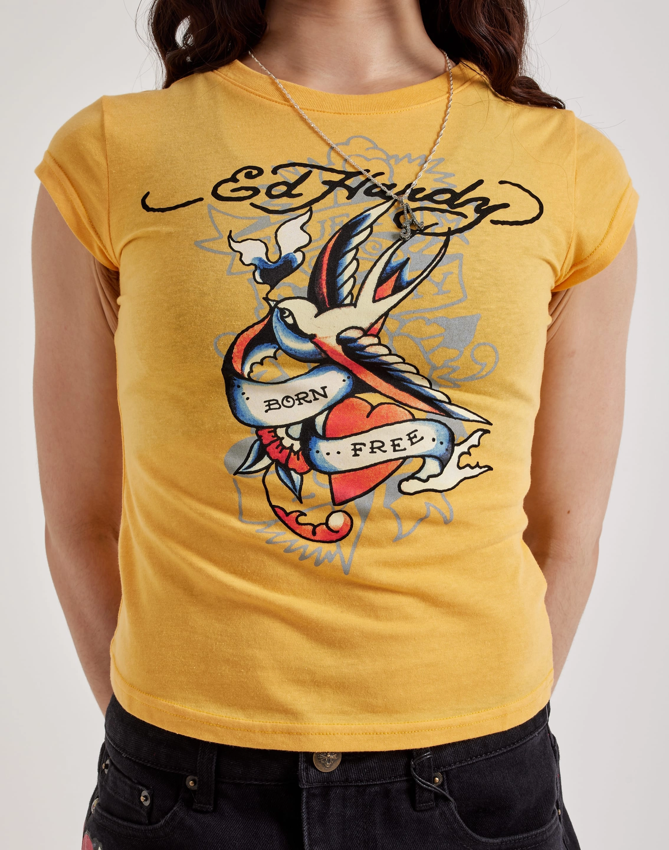 Ed Hardy Swallow Cap Sleeve Tee Fashion collections