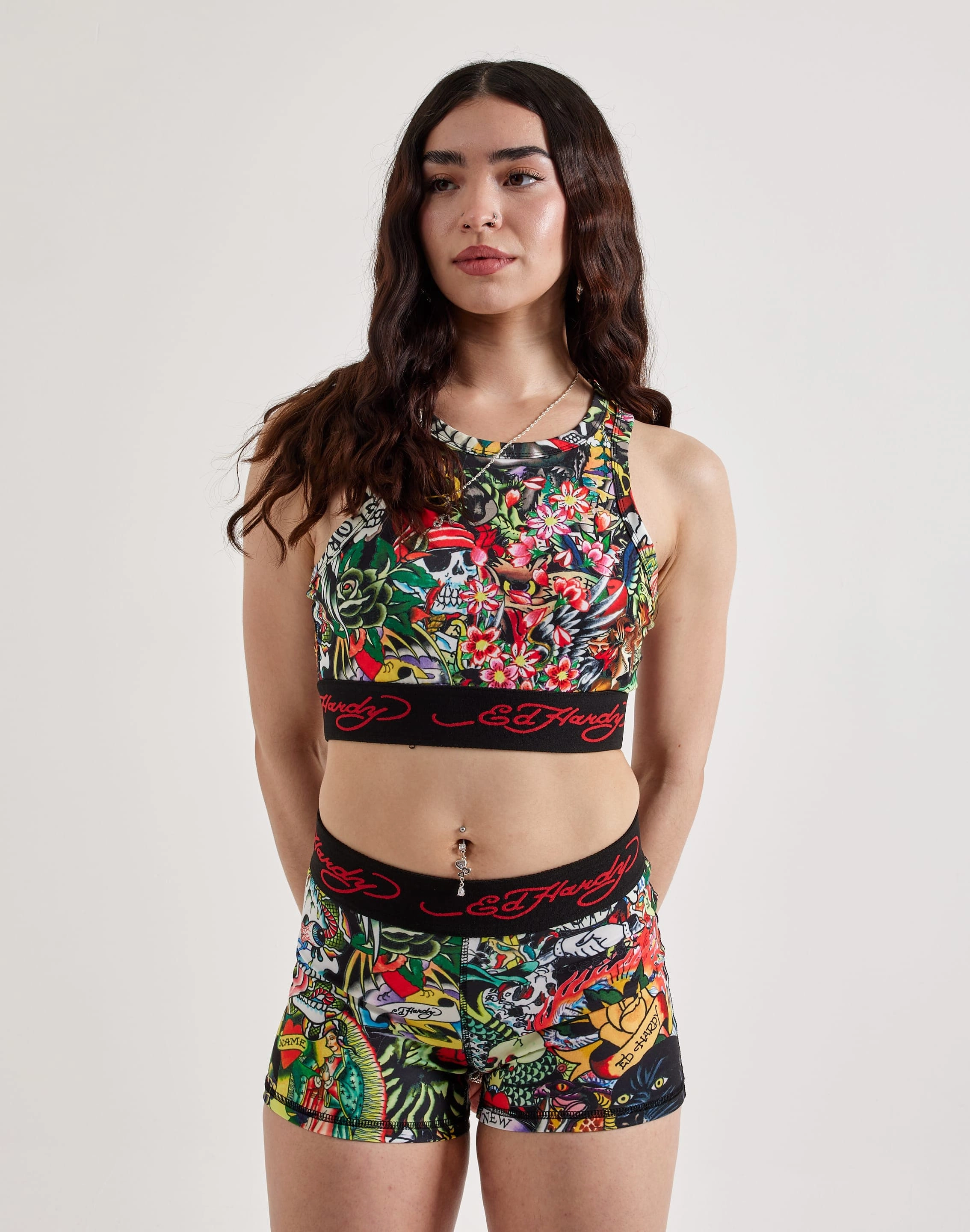 Ed Hardy Tattoo Collage Fitted Tank Top Fashion lookbook Fashion trends