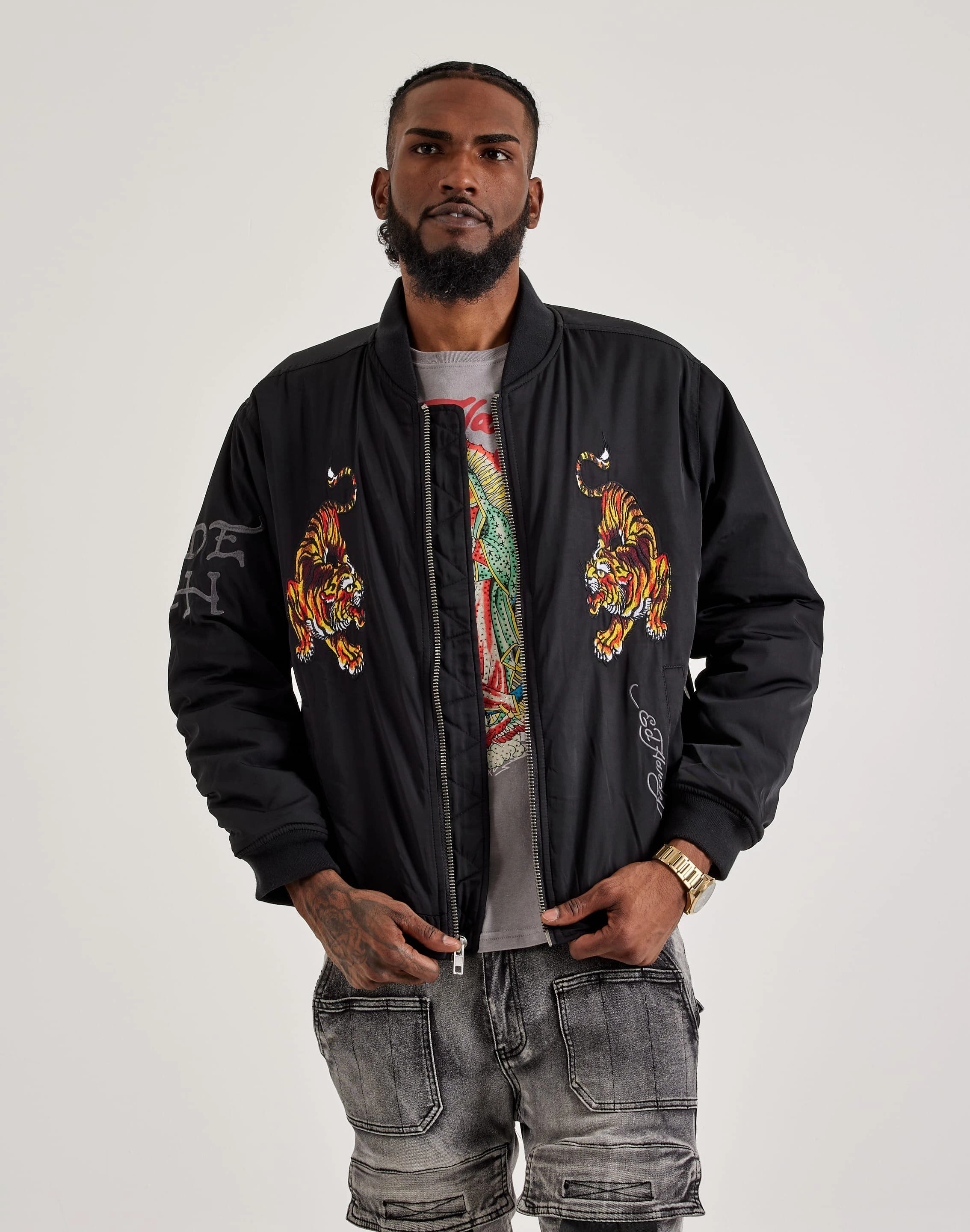 Cotton - made fashion Ed Hardy Tiger Bomber Jacket Swimwear selections