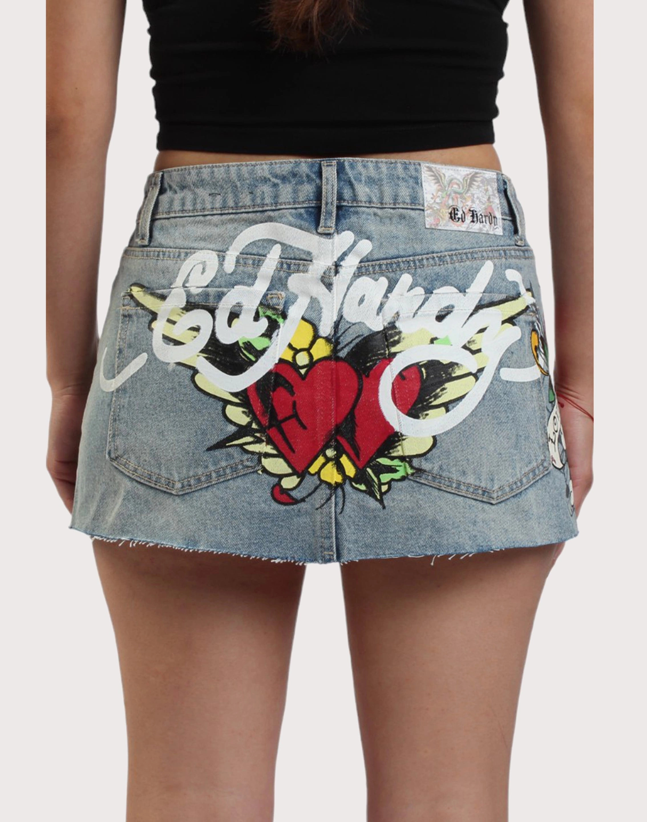 Ed Hardy Tiger Denim Mini Skirt Preppy style items