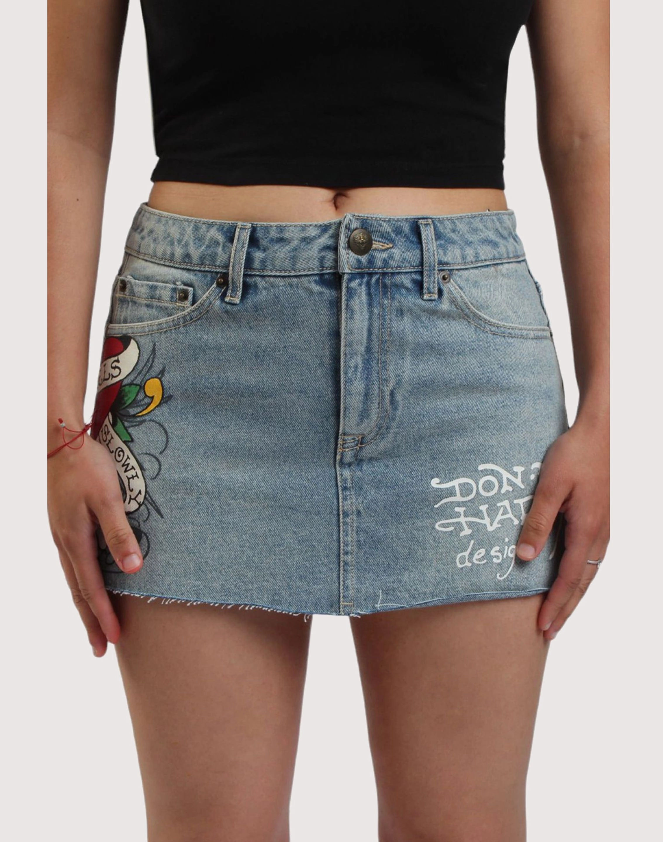 Fashion swaps Ed Hardy Tiger Denim Mini Skirt Fashion customization