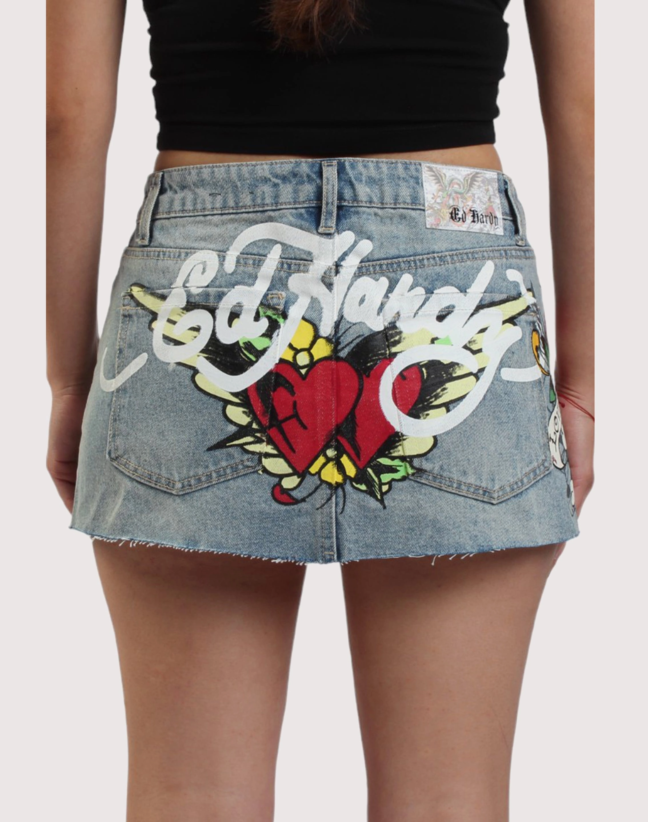 Ed Hardy Tiger Denim Mini Skirt Preppy style items