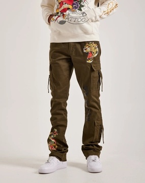 Ed Hardy Tiger Snake Stacked Cargo Pants Printed fashion Fashion rental