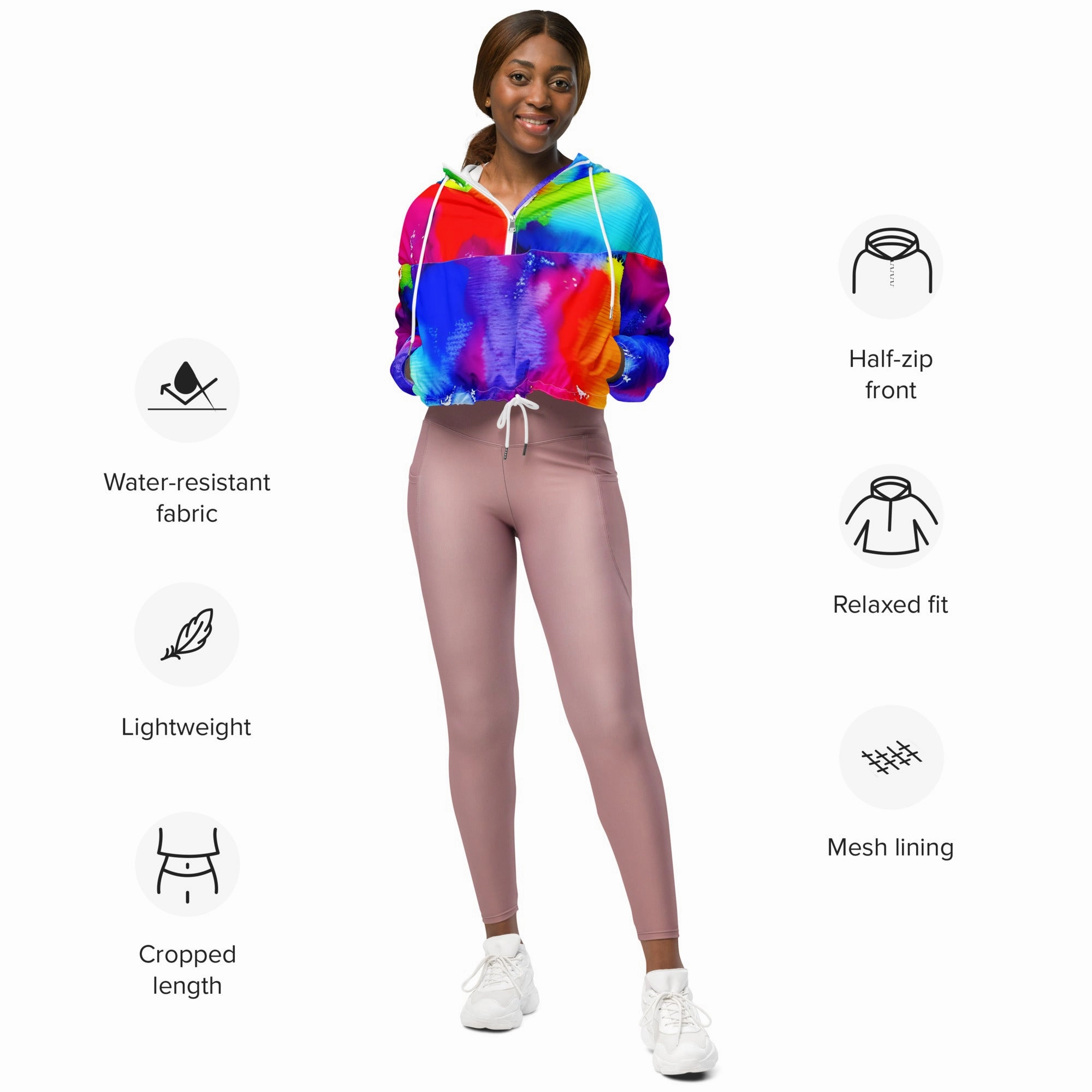 Elevate Your Outdoor Style with Our Women's Cropped Windbreaker!