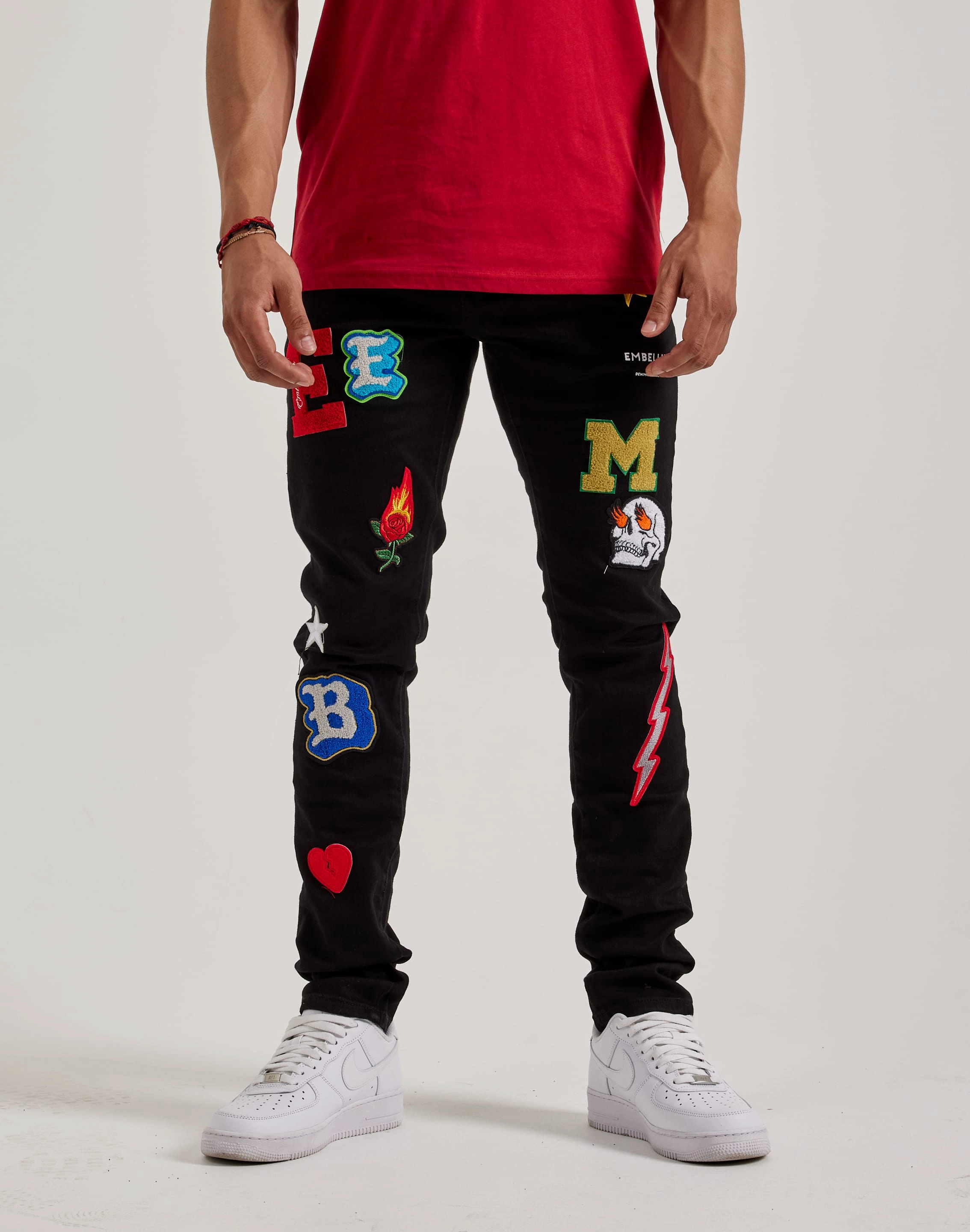 Embellish Nyc Animated Letters Denim Jeans Polyester - used fashion Seasonal wear