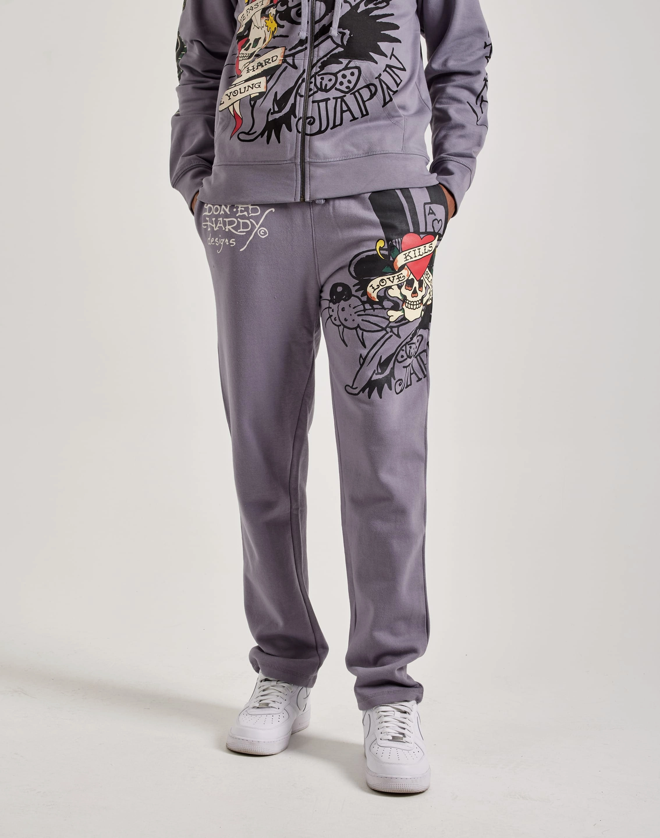 Embroidered fashion Ed Hardy Skull Sweatpants Seasonal wear