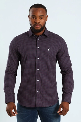Embroidered fashion Maxim Long Sleeve Shirt - Navy Fashion rental