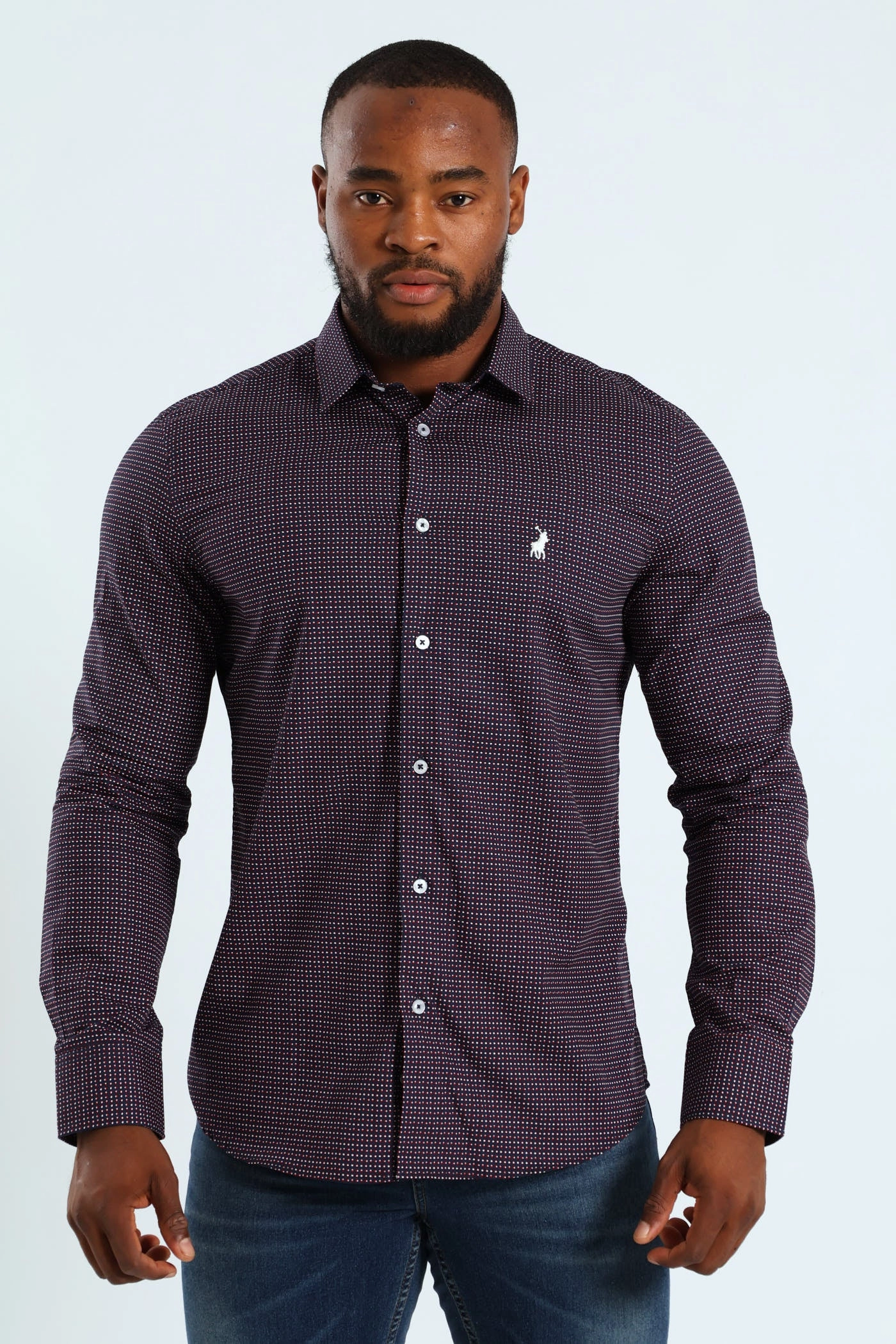 Maxim Long Sleeve Shirt - Navy Fashion customization Stylish products