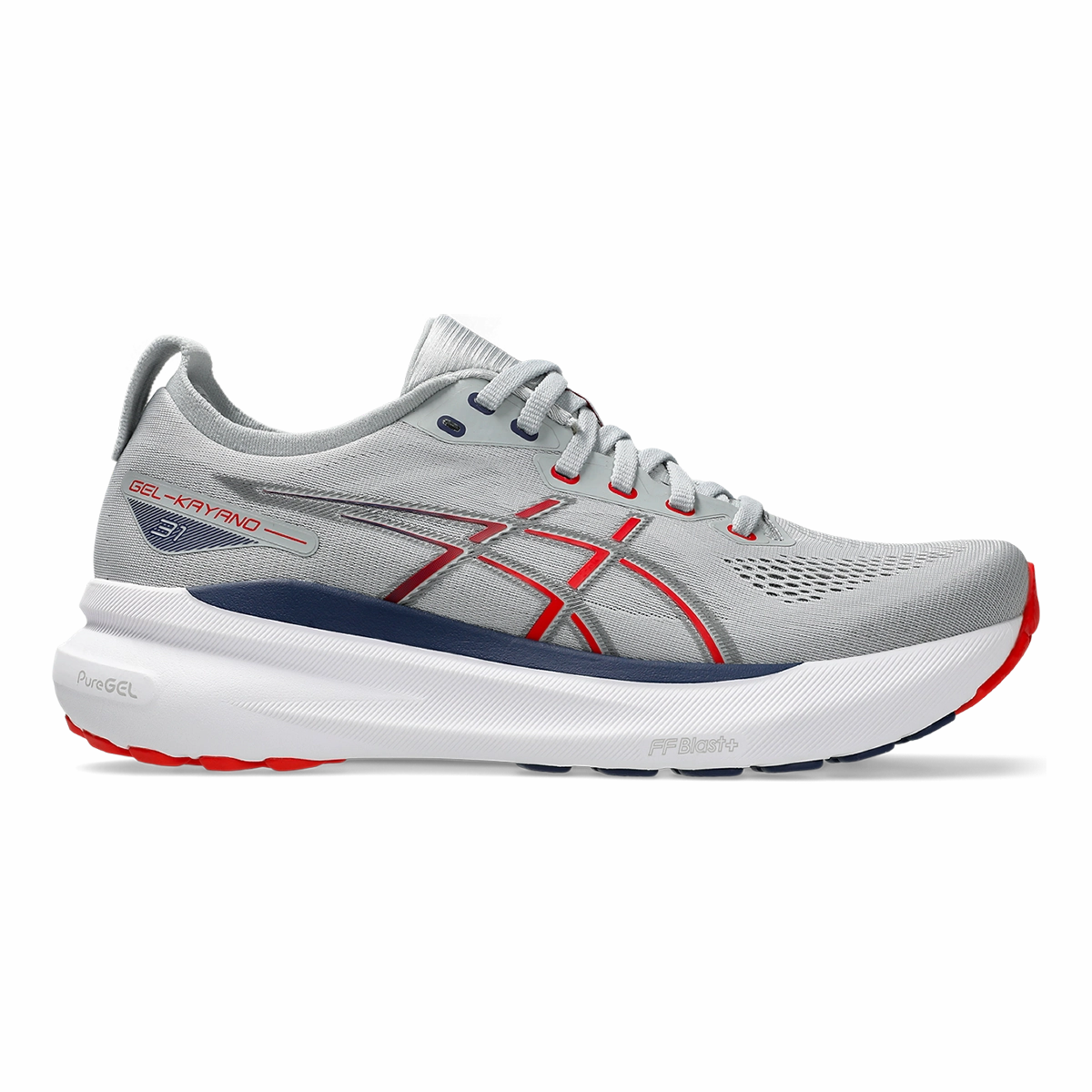 Asics Gel Kayano 31 - Piedmont Grey - Fiery Red Nostalgic Convenient