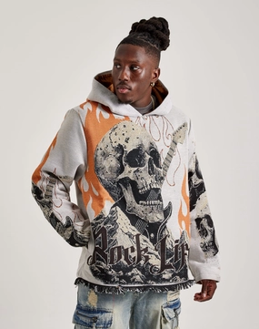 Everyday wear Majestik Rock Life Tapestry Hoodie Modern fashion