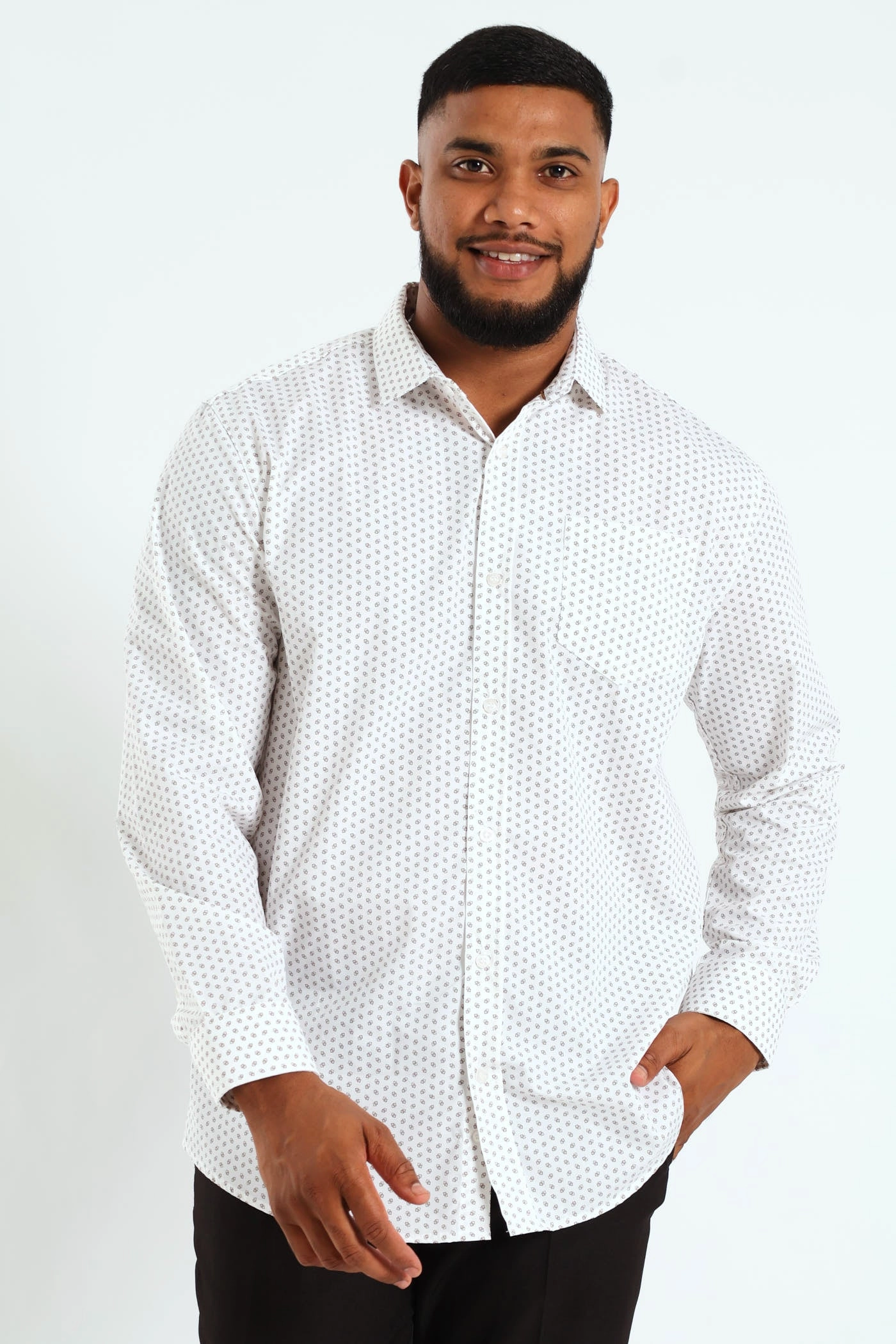 Fashion accessories Ditsy Square Print Shirt - White/Beige Fashion forecasting