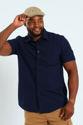 Fashion advice Seersucker Check Shirt - Navy Printed fashion