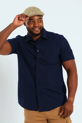 Fashion advice Seersucker Check Shirt - Navy Printed fashion