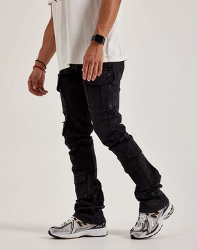 Fashion advice Smoke Rise Stacked Flared Waxed Cargo Jeans Street fashion