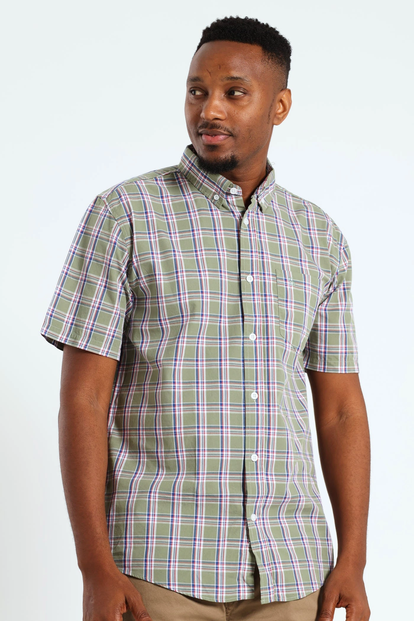 Fashion accessories Button Down Check Shirt - Light Fatigue Wardrobe staples