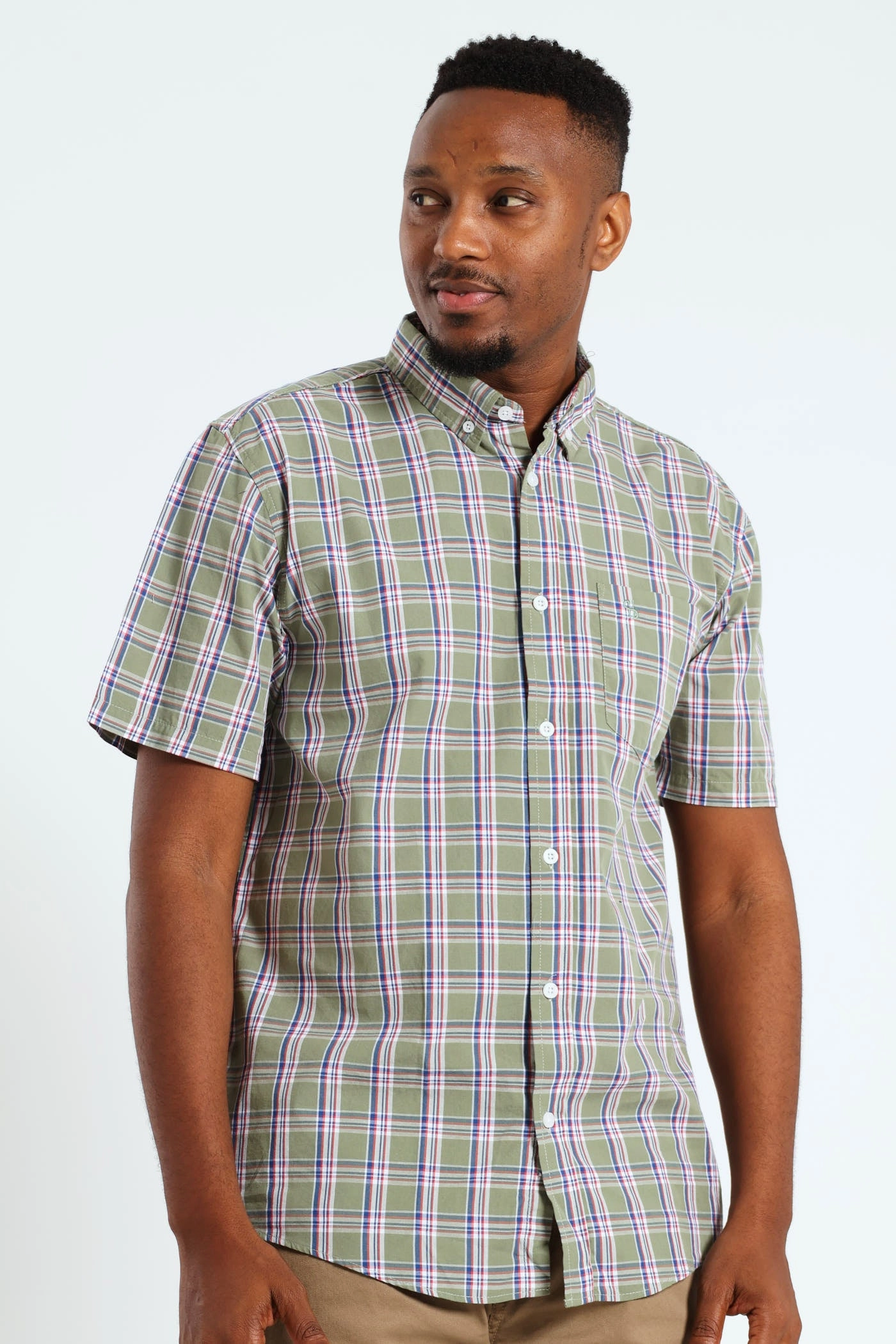 Button Down Check Shirt - Light Fatigue Fashion labels Vintage - inspired fashion