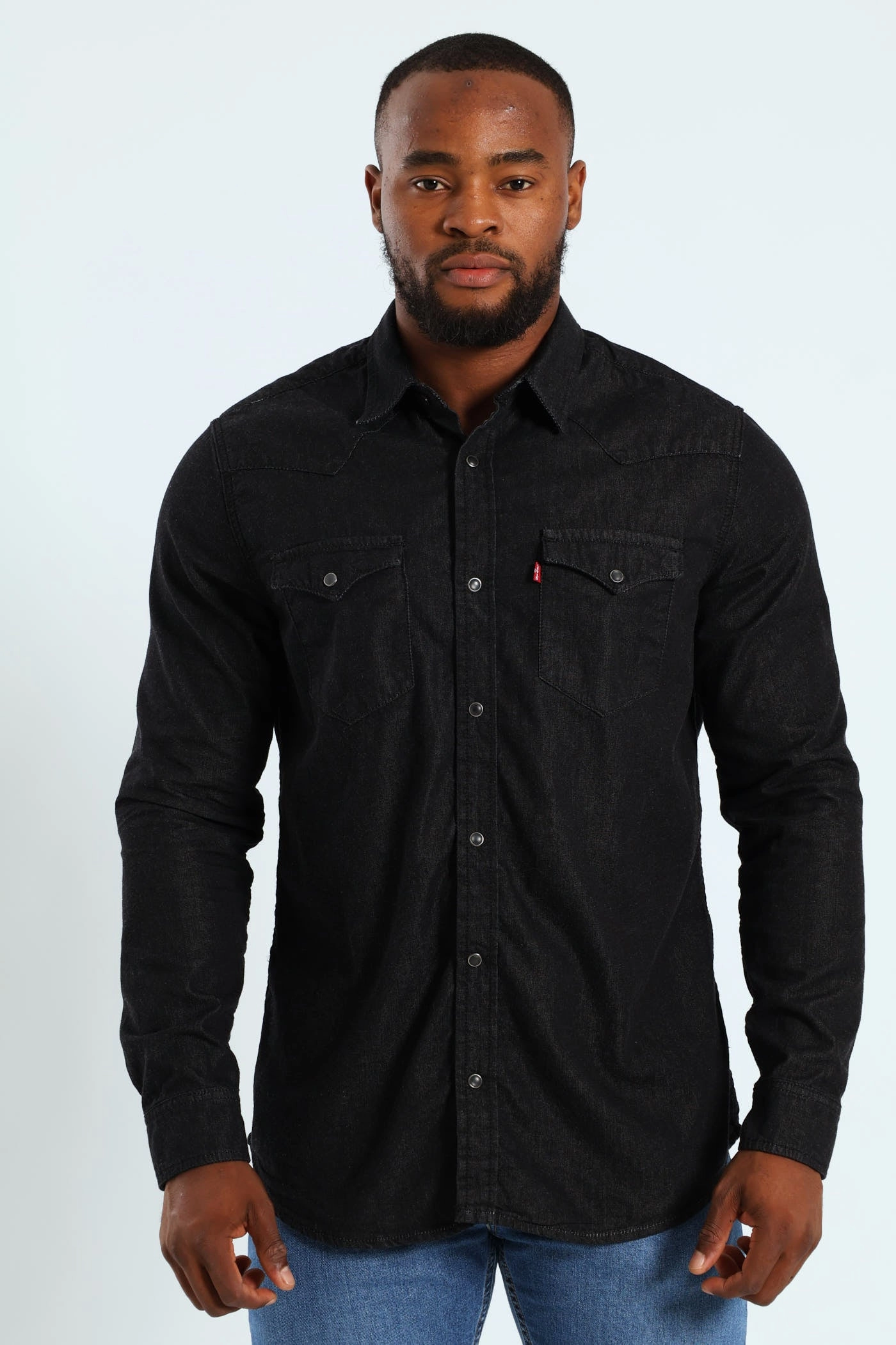 Classic Western Standard Jean Shirt - Black Budget - friendly fashion Classic fashion pieces