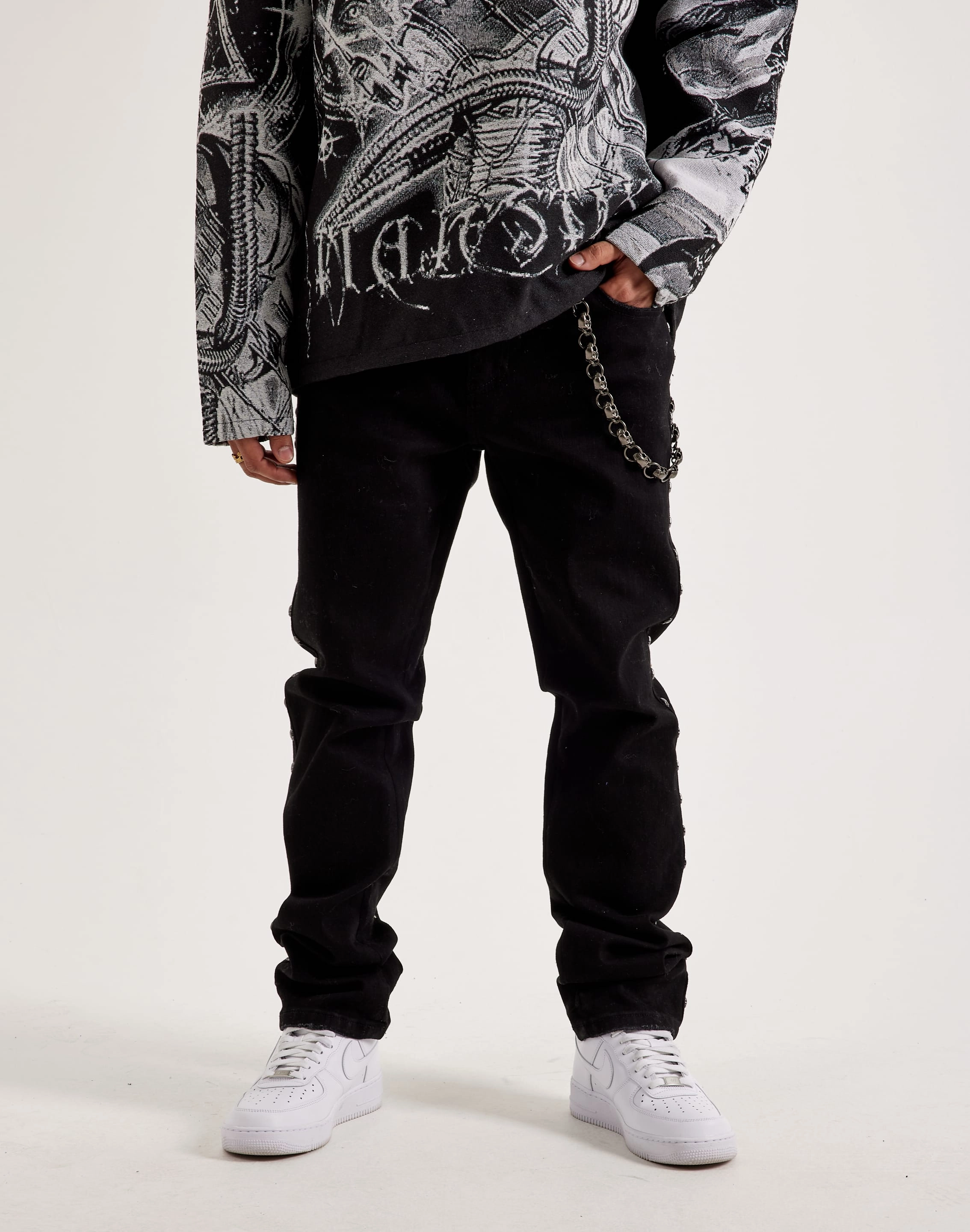 Kilogram Chain Rivet Jeans Fashion inspiration Fashion must - haves