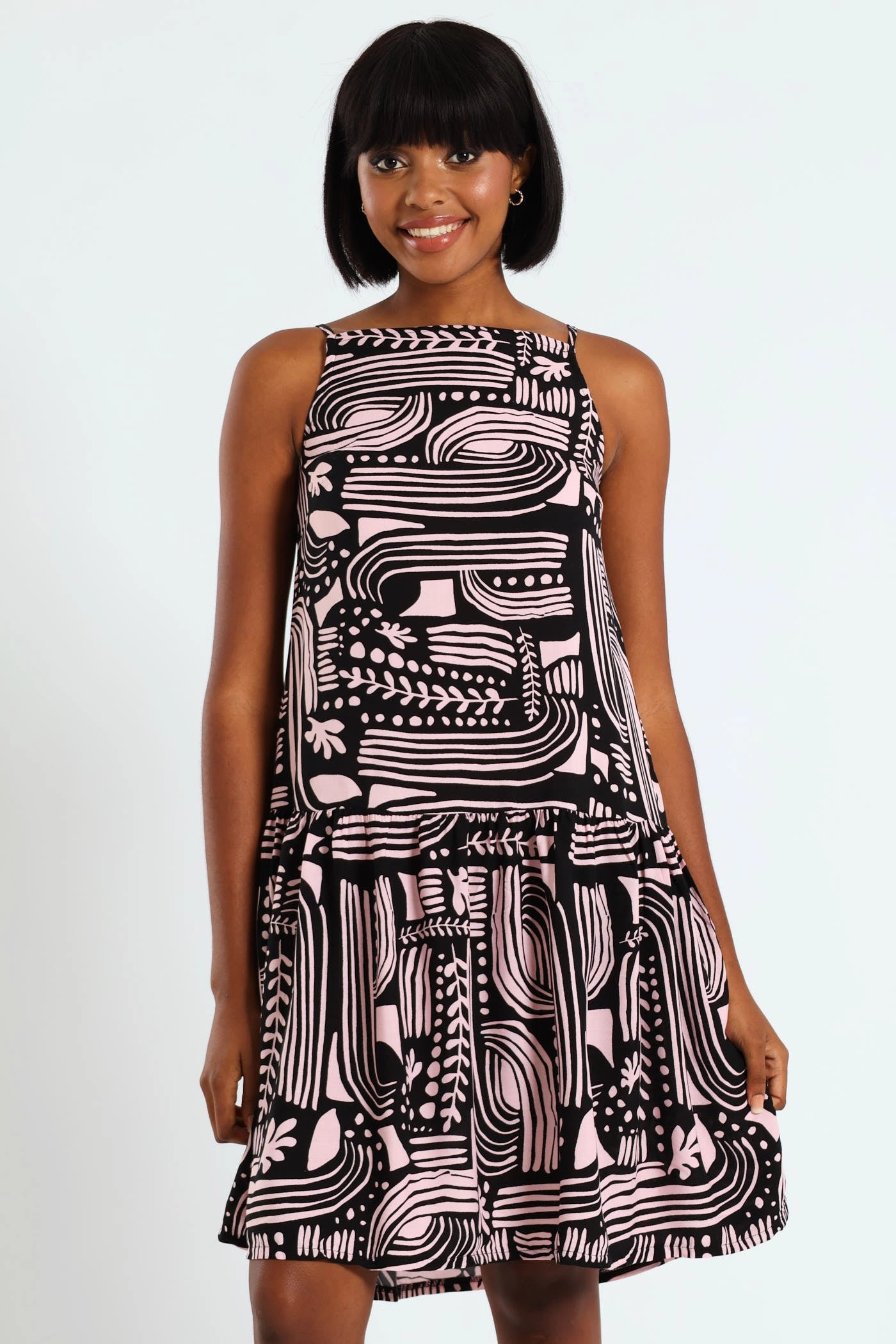 Comfortable apparel Hi-Neck Drop Waist Mini Dress Clothing assortments