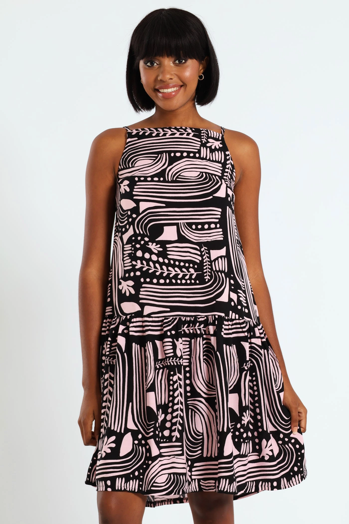 Hi-Neck Drop Waist Mini Dress Fashion museums Beachwear items