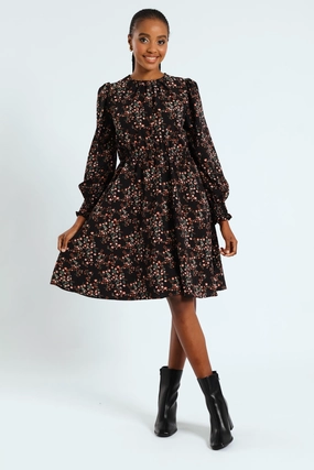 Fashion collections Shirred Cuff & Bodice Fit & Flare Dress Fashion customization