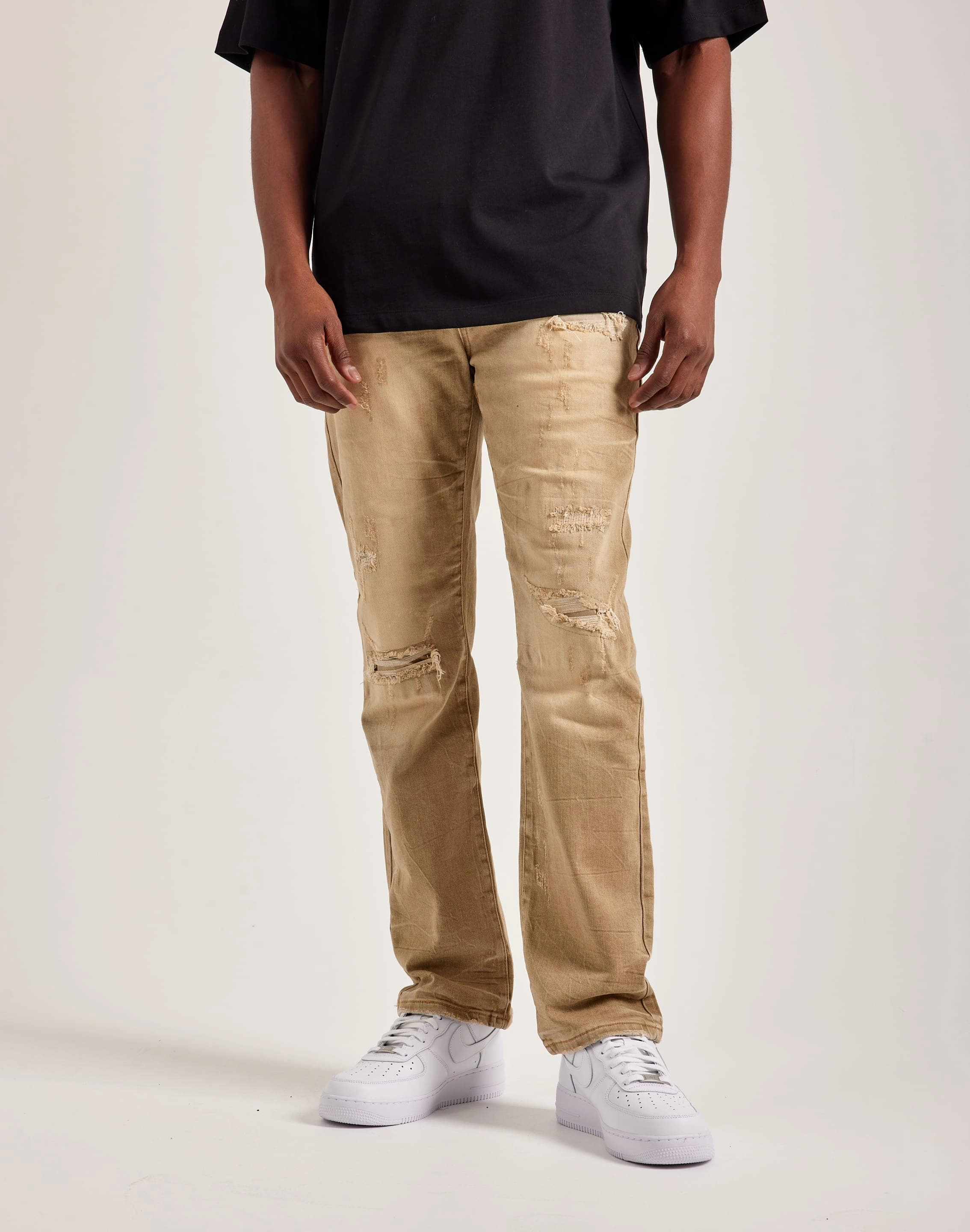 Smoke Rise Wave Effect Straight Denim Jeans Street fashion Best - selling fashion