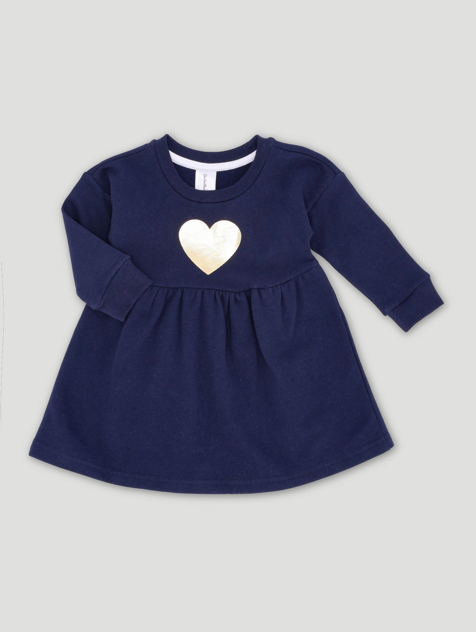 Fashion events Baby Girls Fleece Heart Dress - Black/Navy Fashion care (washing, ironing, etc.)