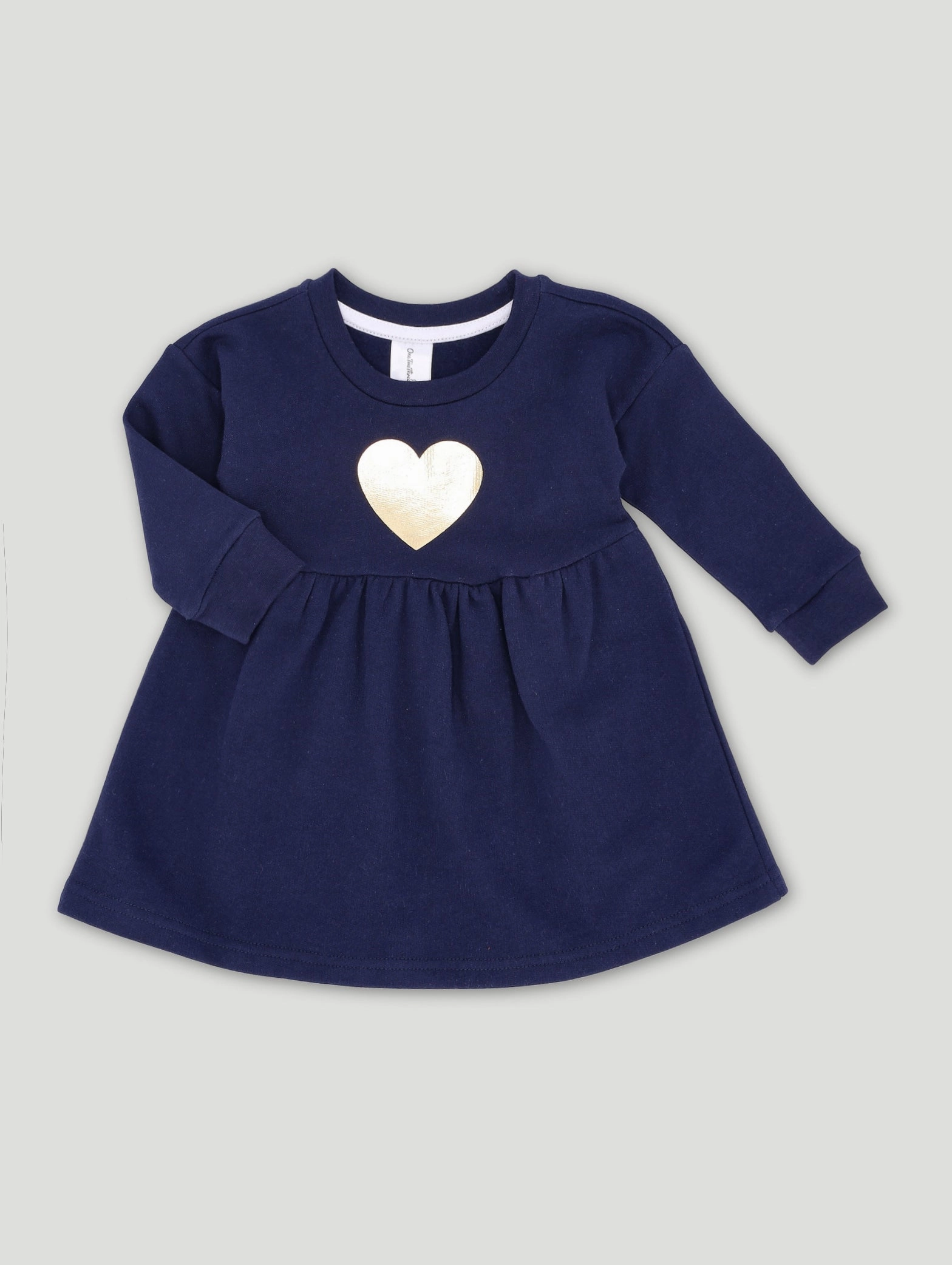 Fashion exhibitions Baby Girls Fleece Heart Dress - Black/Navy Spandex - incorporated fashion
