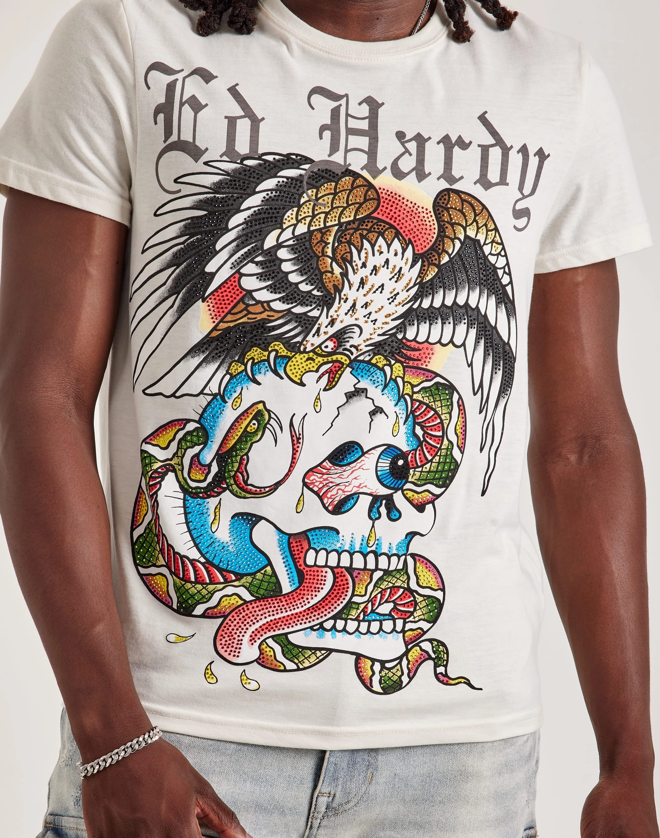Fashion exhibitions Ed Hardy Battle Skull Rhinestone Tee