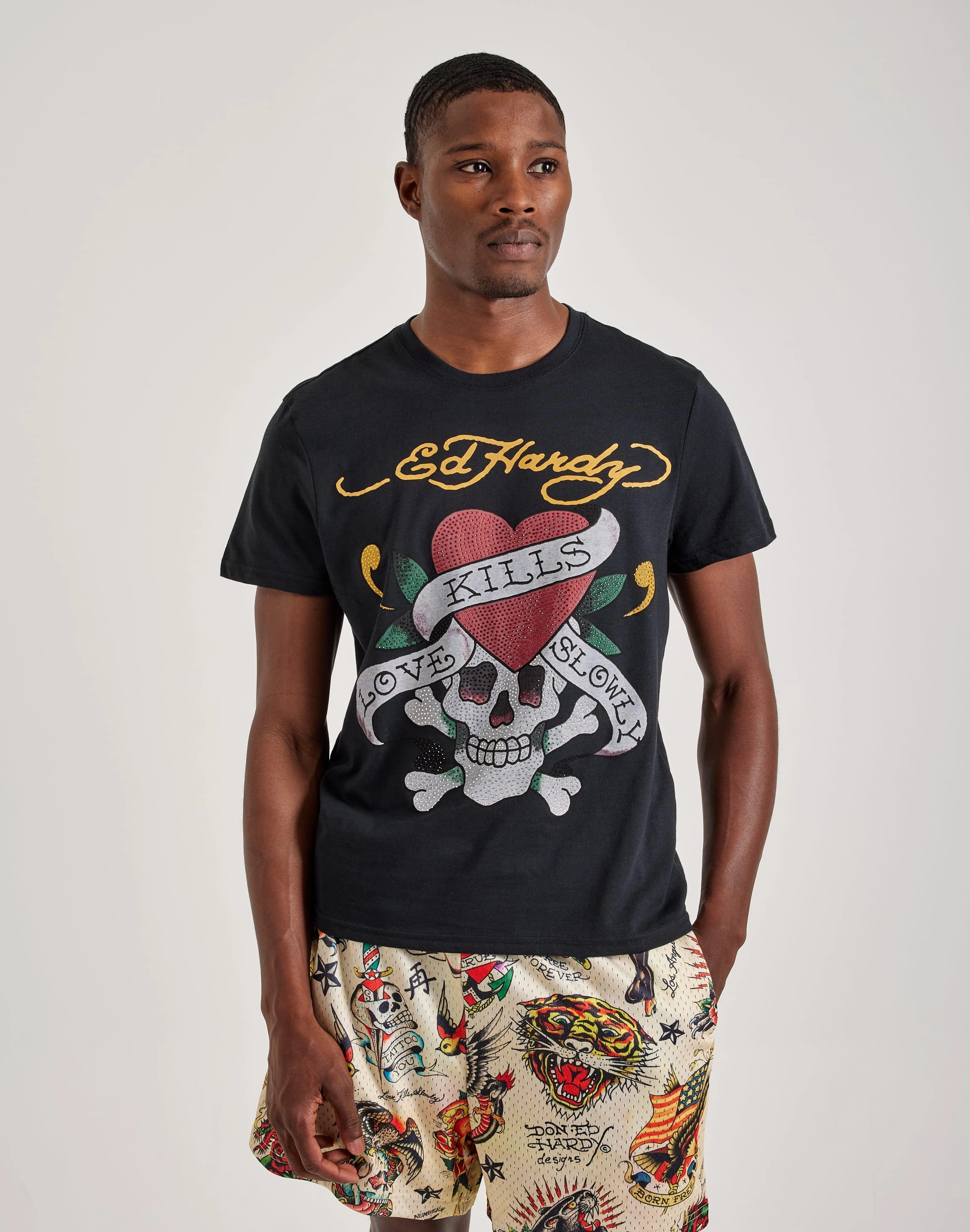 Fashion exhibitions Ed Hardy Rhinestone Skull Tee Fashion brands