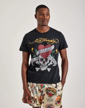 Fashion exhibitions Ed Hardy Rhinestone Skull Tee Fashion brands