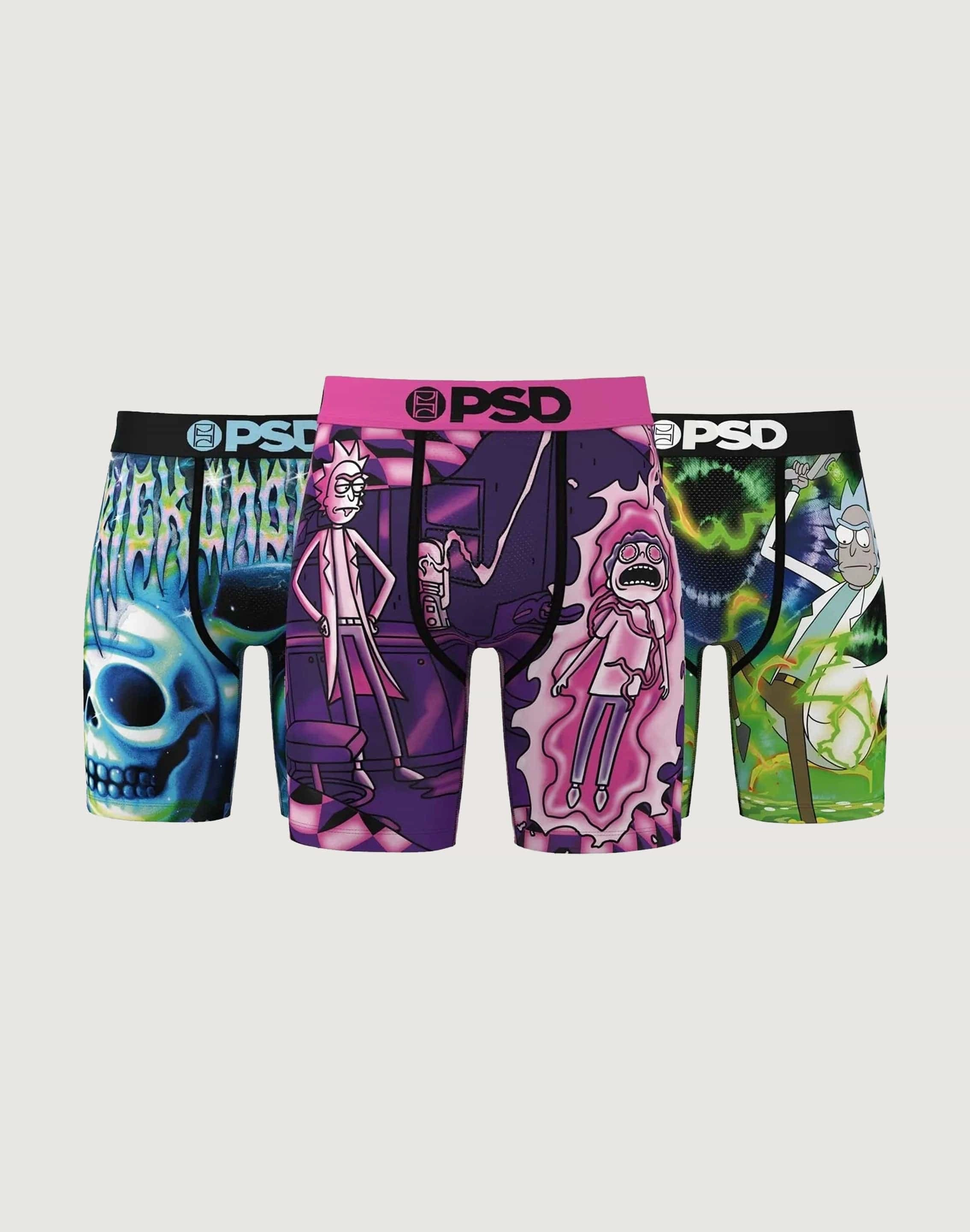 Psd Underwear Rick & Morty Dimension 3 Pack Boxer Briefs Designer fashion items Fashion subscription services