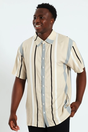Fashion exhibitions Travis Short Sleeve Shirt - Stone Nautical - themed fashion