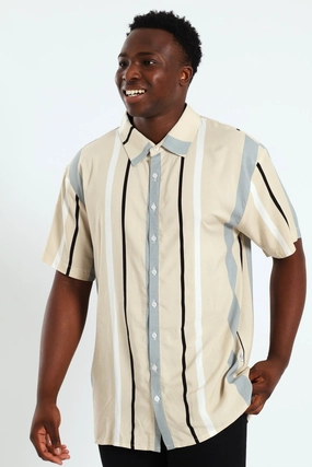 Fashion exhibitions Travis Short Sleeve Shirt - Stone Nautical - themed fashion