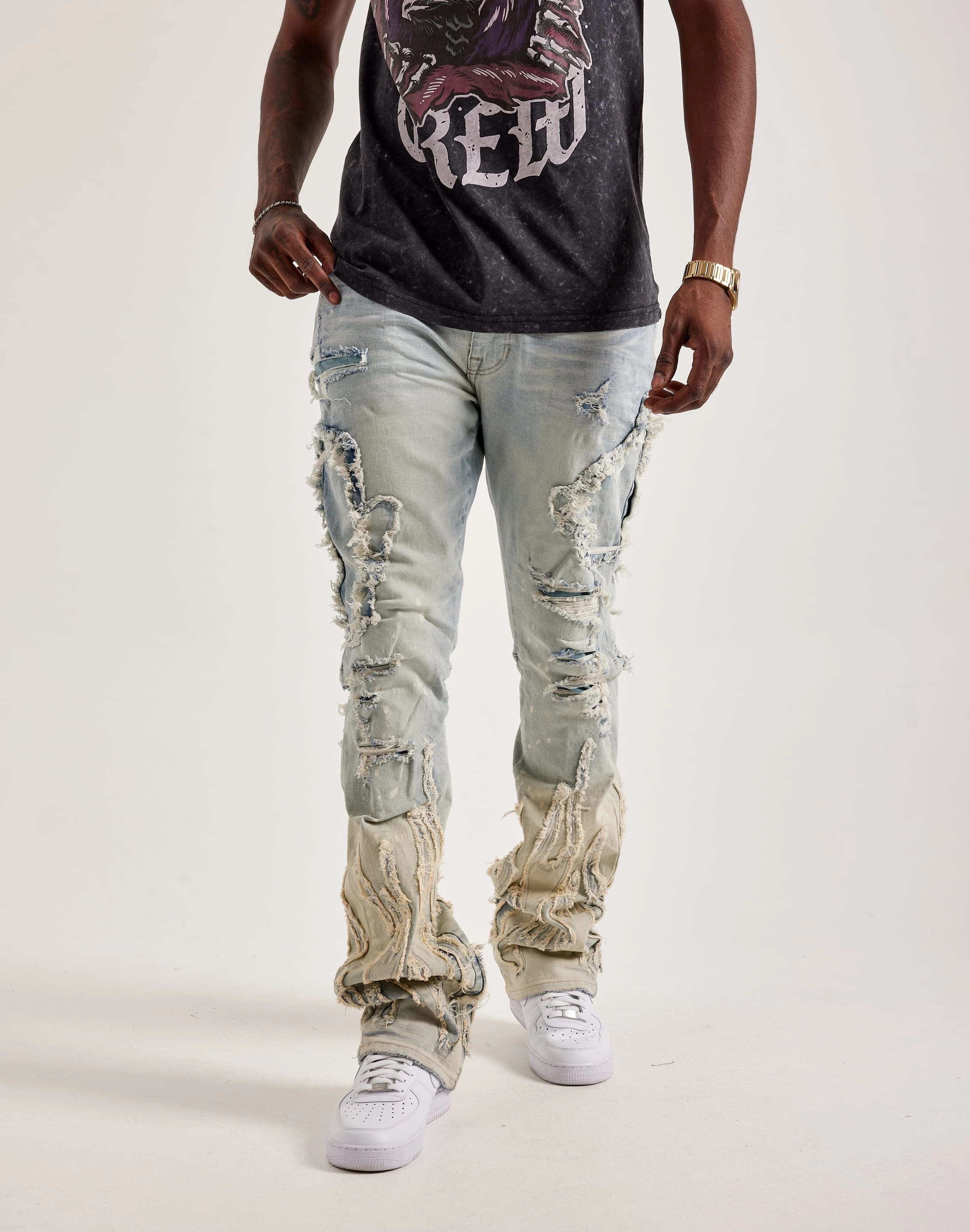 Fashion for all ages Smoke Rise Flame Rip & Repair Stacked Jeans Sustainable fashion practices